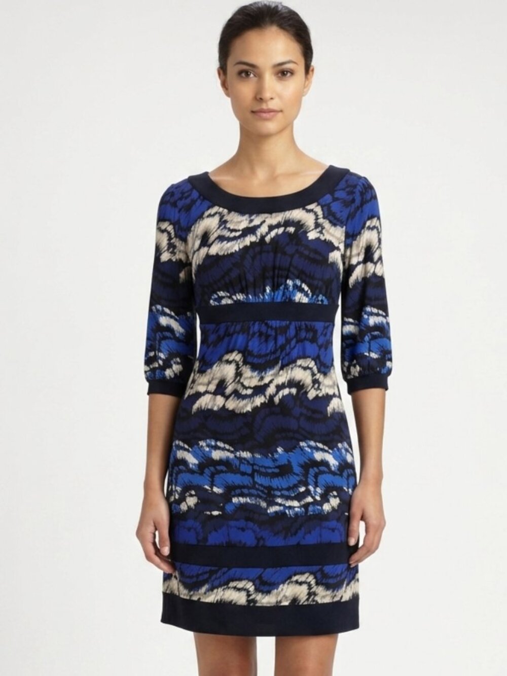 Max & Cleo Empire Waist Stretch 3/4 Sleeve Dress- Sz. XS